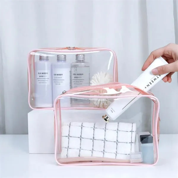 Clear PVC Waterproof Travel Cosmetic Toiletry Bag Set