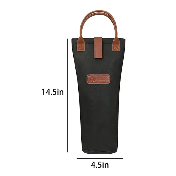 Single Bottle Wine Tote with Leather Handle
