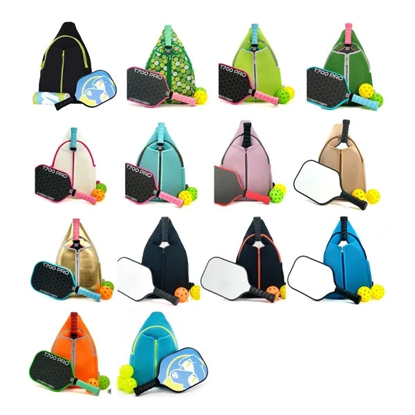 Blue Pickleball Paddle Bag with Large Capacity Design