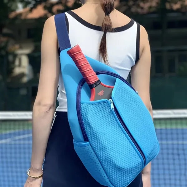 Blue Pickleball Paddle Bag with Large Capacity Design