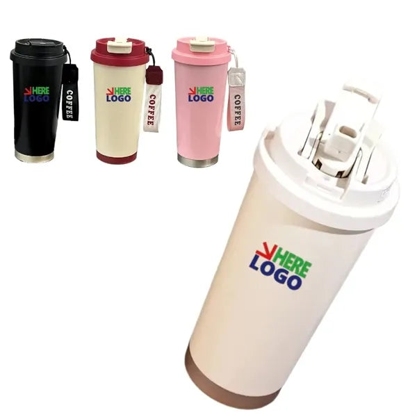 18 OZ Stainless Steel Vacuum Cup With Straw