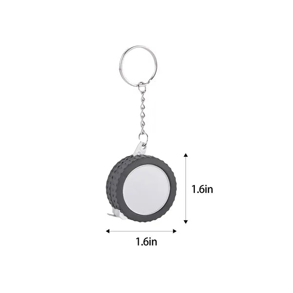 Tire Shape Tape Measure Keychain With Built In Magnet