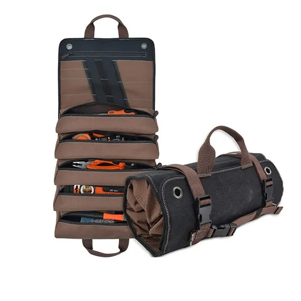 Roll Up Tool Bag Organizer with Multiple Pockets for Work
