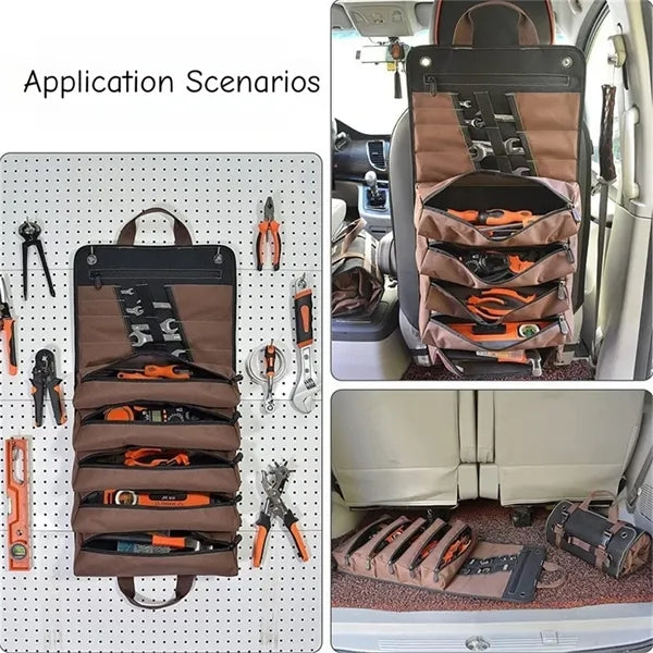 Roll Up Tool Bag Organizer with Multiple Pockets for Work