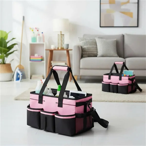 Cleaning Supplies Organizer Caddy with Multiple Pockets Home
