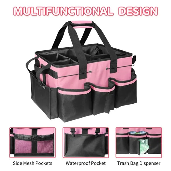 Cleaning Supplies Organizer Caddy with Multiple Pockets Home