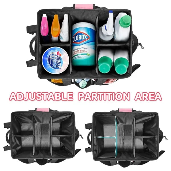 Cleaning Supplies Organizer Caddy with Multiple Pockets Home