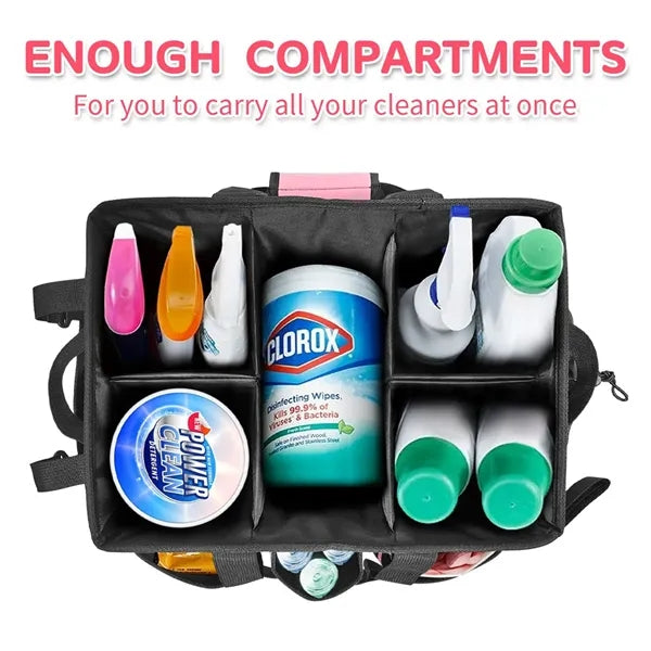 Cleaning Supplies Organizer Caddy with Multiple Pockets Home