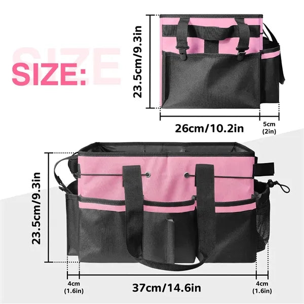 Cleaning Supplies Organizer Caddy with Multiple Pockets Home