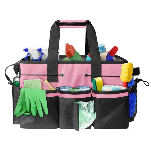 Cleaning Supplies Organizer Caddy with Multiple Pockets Home