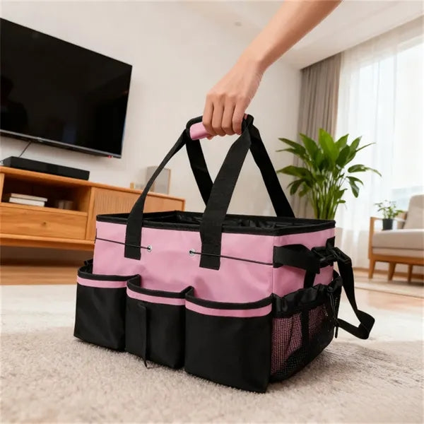 Cleaning Supplies Organizer Caddy with Multiple Pockets Home