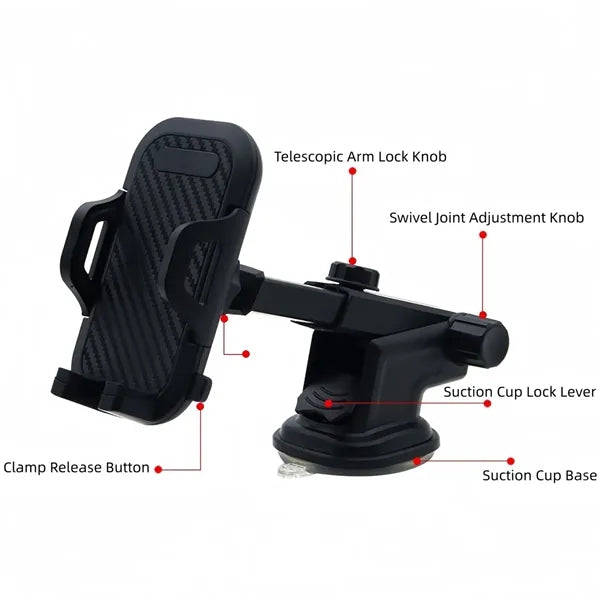 Car Phone Bracket Suction Cup Teleascopic