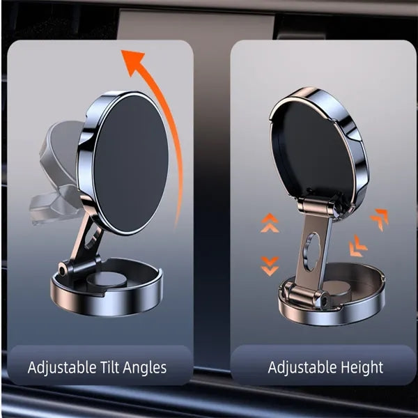 360-Degree Magnetic Car Phone Holder, Foldable Mount