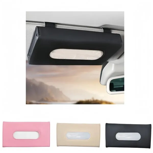 Car Sun Visor Tissue Holder, PU Leather Napkin Box