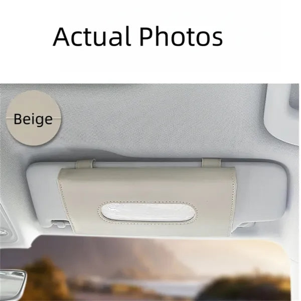 Car Sun Visor Tissue Holder, PU Leather Napkin Box