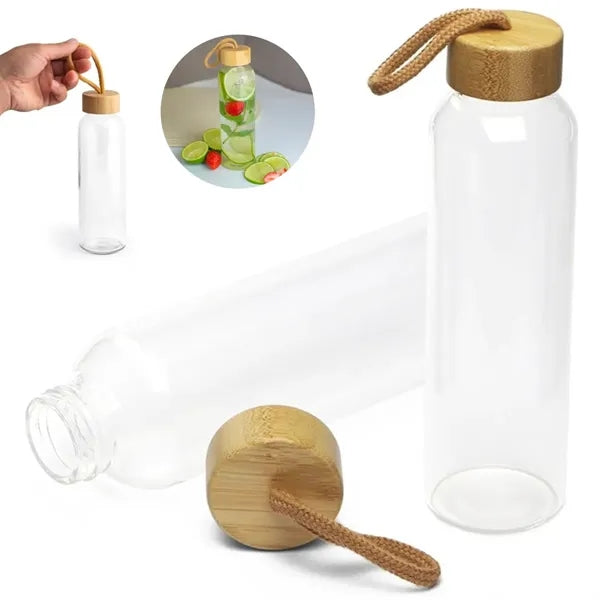 19 oz. RPET Recycled Water Bottle with Bamboo Lid
