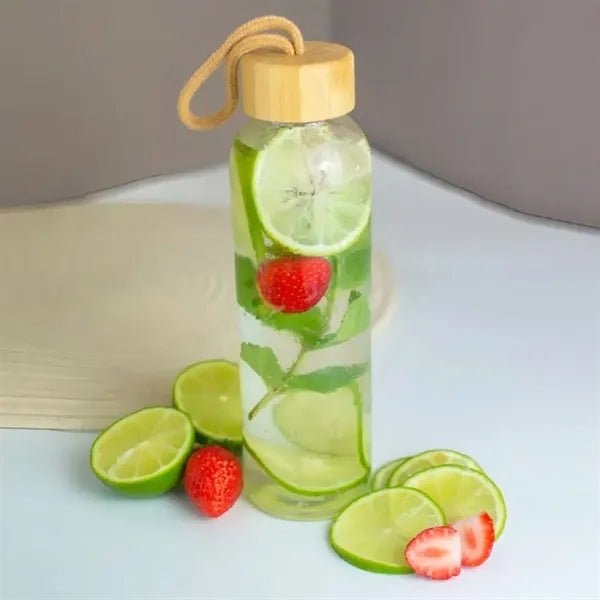19 oz. RPET Recycled Water Bottle with Bamboo Lid
