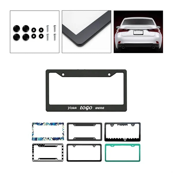 Durable ABS 3D Raised Letter Front License Plate Frame