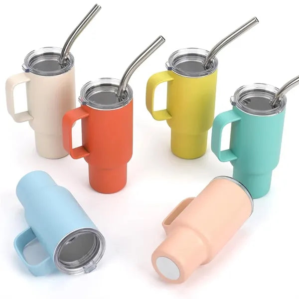 2 oz. Mini Stainless Steel Mug Cup with Straw