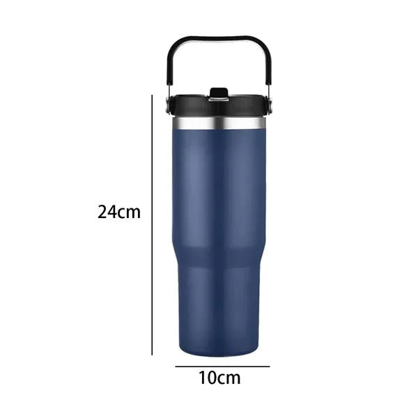 30 oz. Stainless Steel Tumbler with Handle & Lid