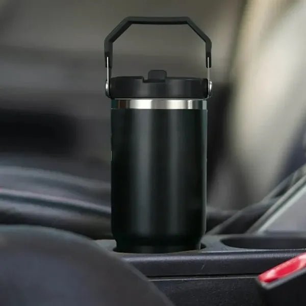 30 oz. Stainless Steel Tumbler with Handle & Lid