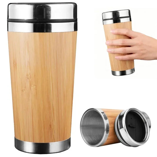 12 oz. Bamboo Stainless Steel Travel Tumbler