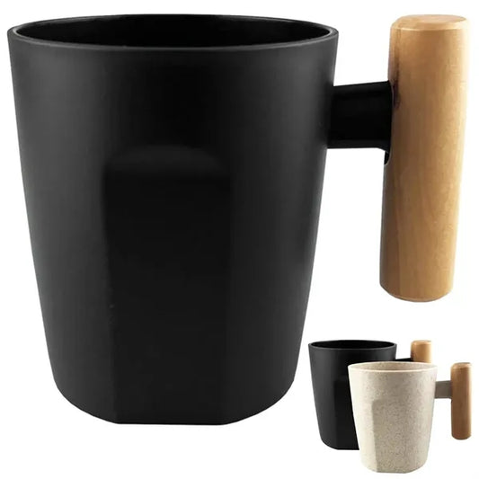 15 oz. Wheat Straw Mug with Wooden Handle