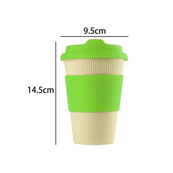 12 oz. Wheat Straw Travel Cup with Silicone Lid & Sleeve
