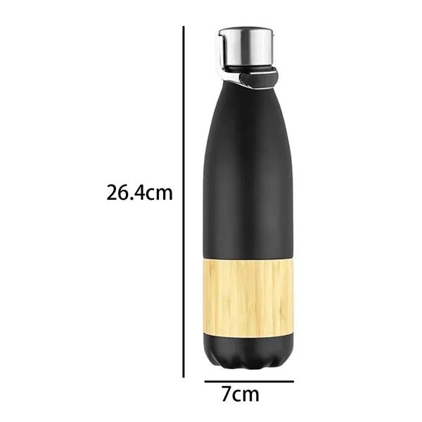 15 oz. Bamboo Base Stainless Steel Insulated Bottle