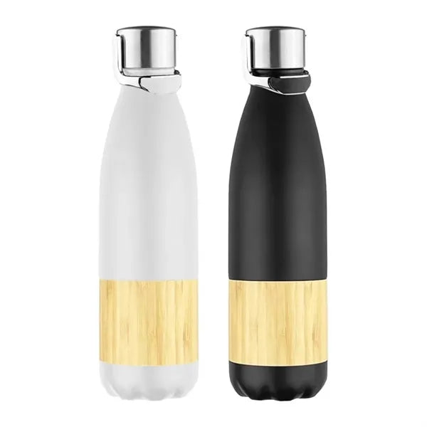15 oz. Bamboo Base Stainless Steel Insulated Bottle