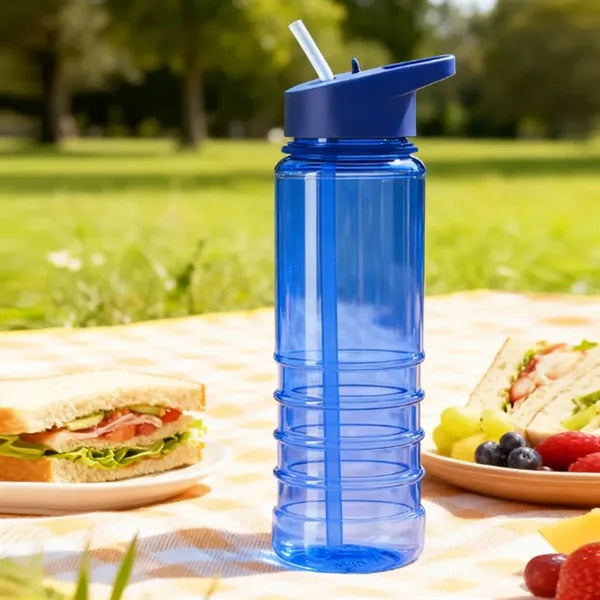 25 oz. Large Plastic Sports Bottle with Straw Lid