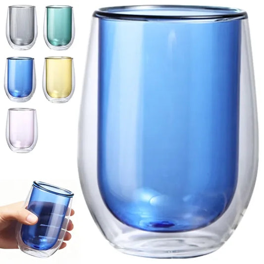 14 oz. Double Wall Glass Cup for Hot and Cold Drinks