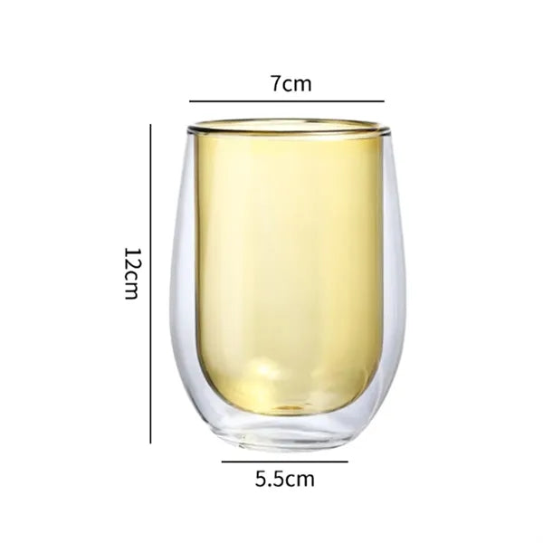 14 oz. Double Wall Glass Cup for Hot and Cold Drinks