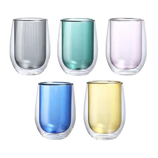 14 oz. Double Wall Glass Cup for Hot and Cold Drinks