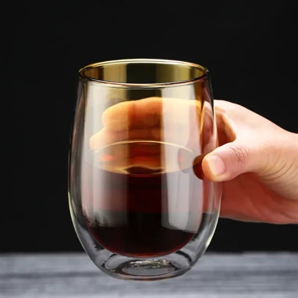14 oz. Double Wall Glass Cup for Hot and Cold Drinks