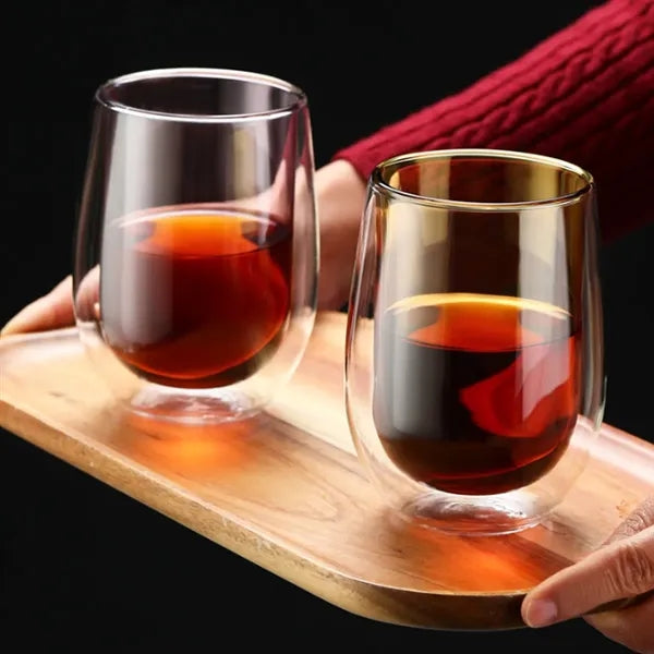 14 oz. Double Wall Glass Cup for Hot and Cold Drinks