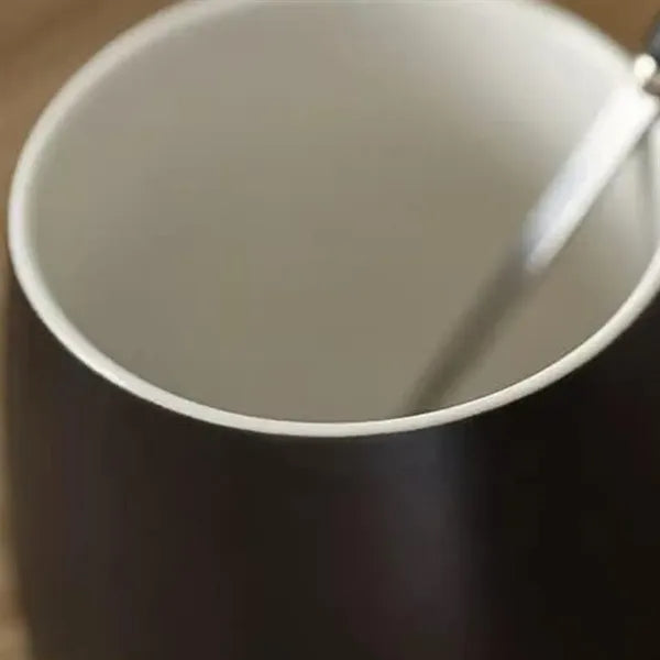 14 oz. Ceramic Mug with Wooden Handle, Lid and Spoon