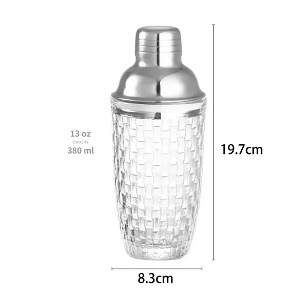 13 oz. Glass Cocktail Shaker with Stainless Steel Lid