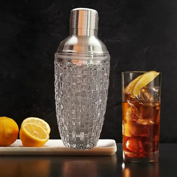 13 oz. Glass Cocktail Shaker with Stainless Steel Lid