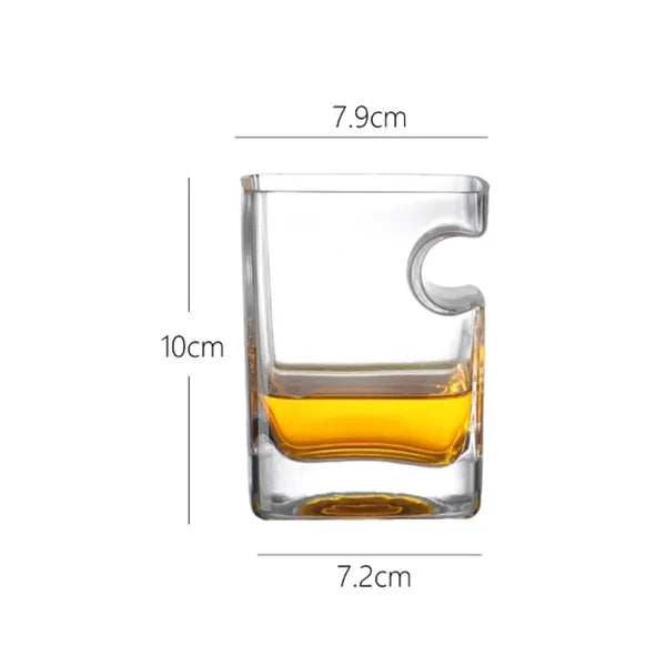 11 oz. Square Wave Whiskey Glass with Modern Grip
