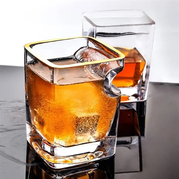 11 oz. Square Wave Whiskey Glass with Modern Grip