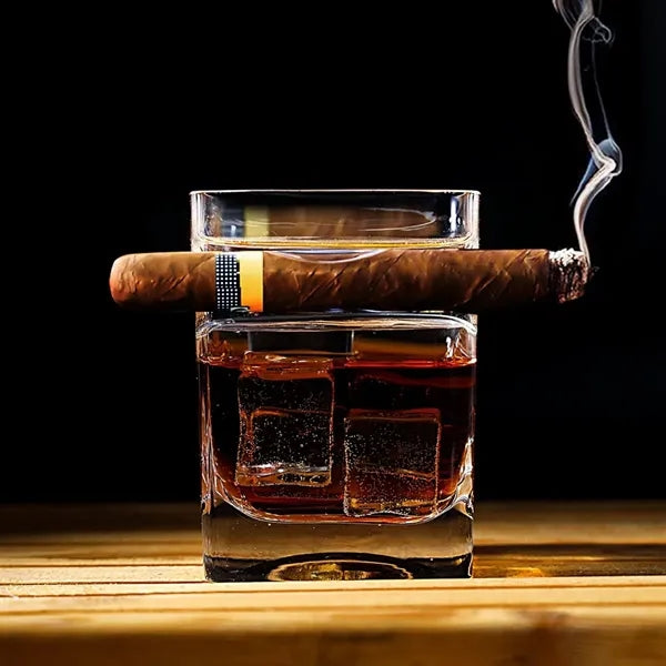 11 oz. Square Wave Whiskey Glass with Modern Grip