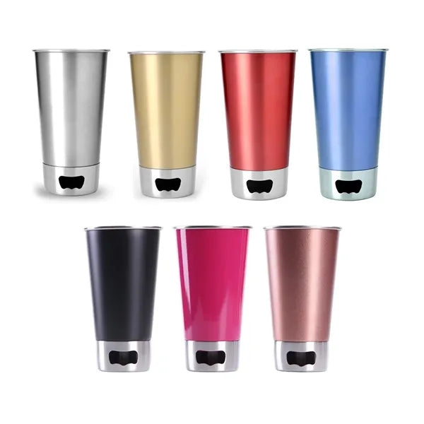 16 oz. Stainless Steel Beer Cup with Built-in Bottle Opener