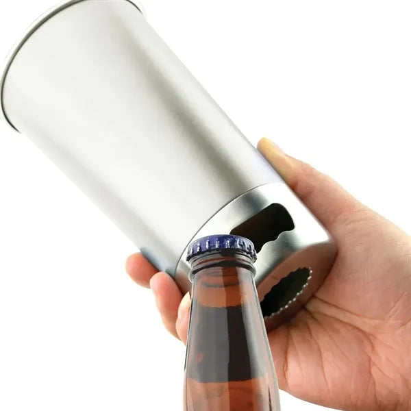 16 oz. Stainless Steel Beer Cup with Built-in Bottle Opener