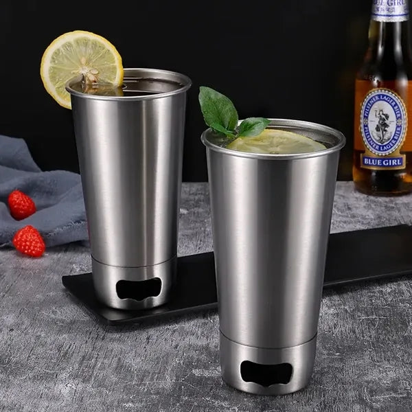 16 oz. Stainless Steel Beer Cup with Built-in Bottle Opener