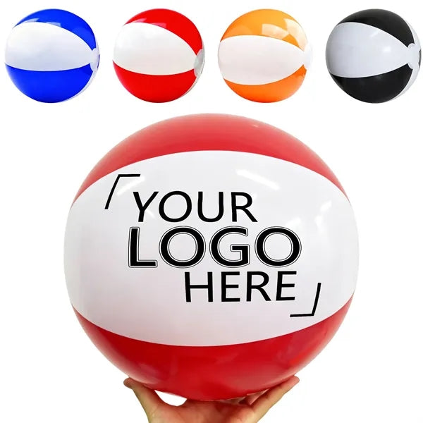12 Inch Traditional Multi Color Inflatable Vinyl Beach Ball