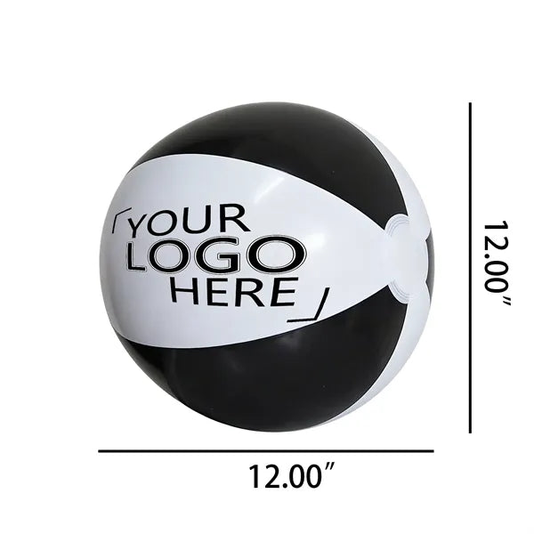 12 Inch Traditional Multi Color Inflatable Vinyl Beach Ball