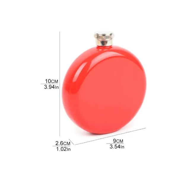 6 oz. Colorful Round Stainless Steel Flask with Logo