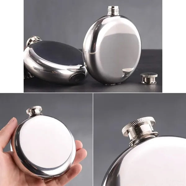 6 oz. Colorful Round Stainless Steel Flask with Logo