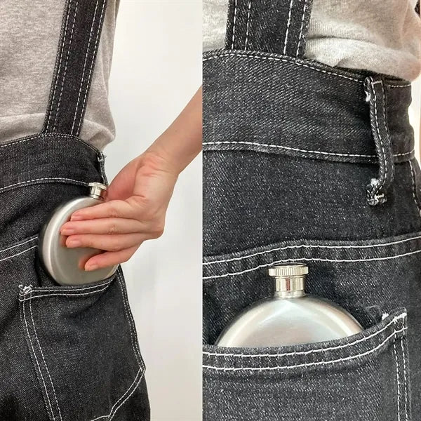 6 oz. Colorful Round Stainless Steel Flask with Logo